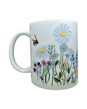 Load image into Gallery viewer, Flowers + Bees 12 oz Ceramic Mug