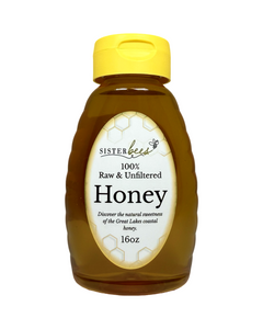 100% Raw Michigan Wildflower Honey 16 oz - 6 pack