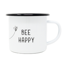 Load image into Gallery viewer, 12 oz. Enamel Bee Happy Mug
