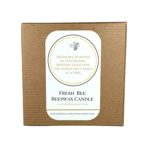 "Fresh Bee" Beeswax Candle - Farmhouse Style Ceramic Jar