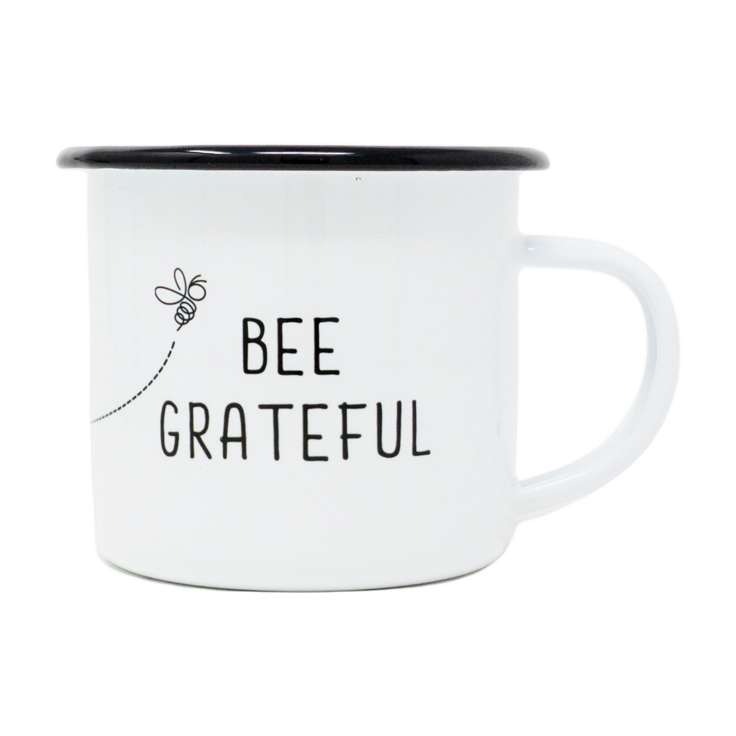 12 oz. Enamel Bee Grateful Mug