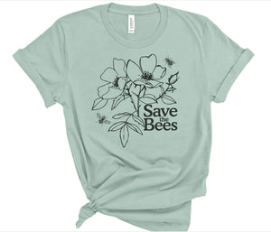 Save the Bees Blue Floral t-shirt- Refill pack of 5